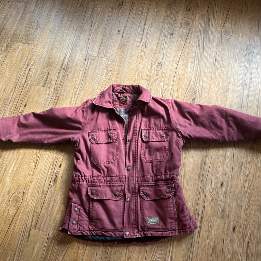 Berne Women's Softstone Duck Quilt Flannel-Lined Barn Coat, S, plum purple